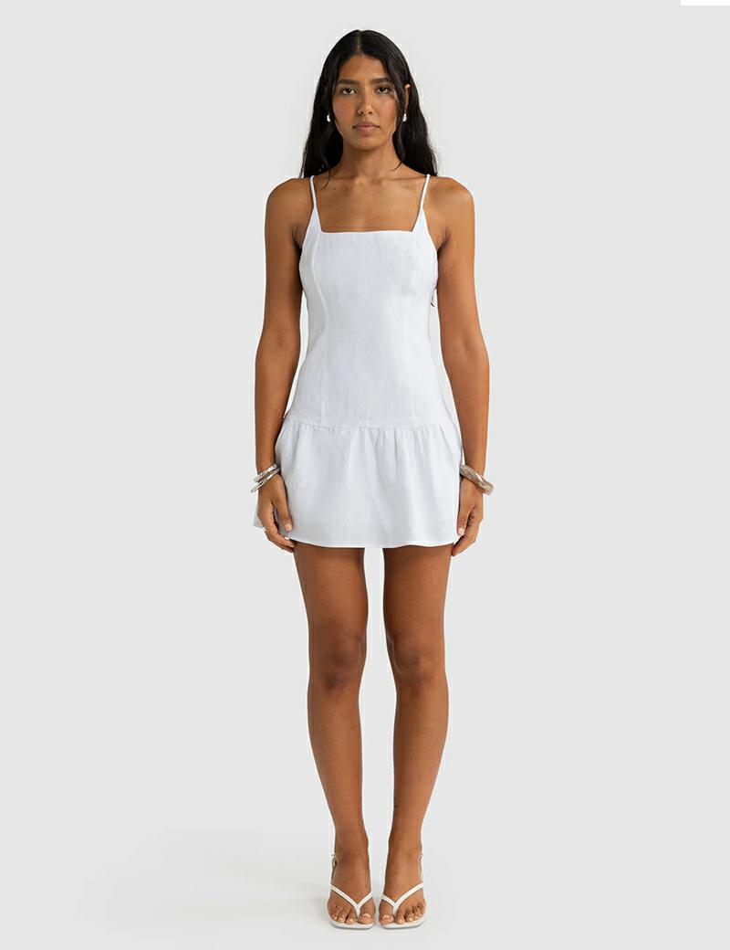 Ortc Celine Linen Dress Wht