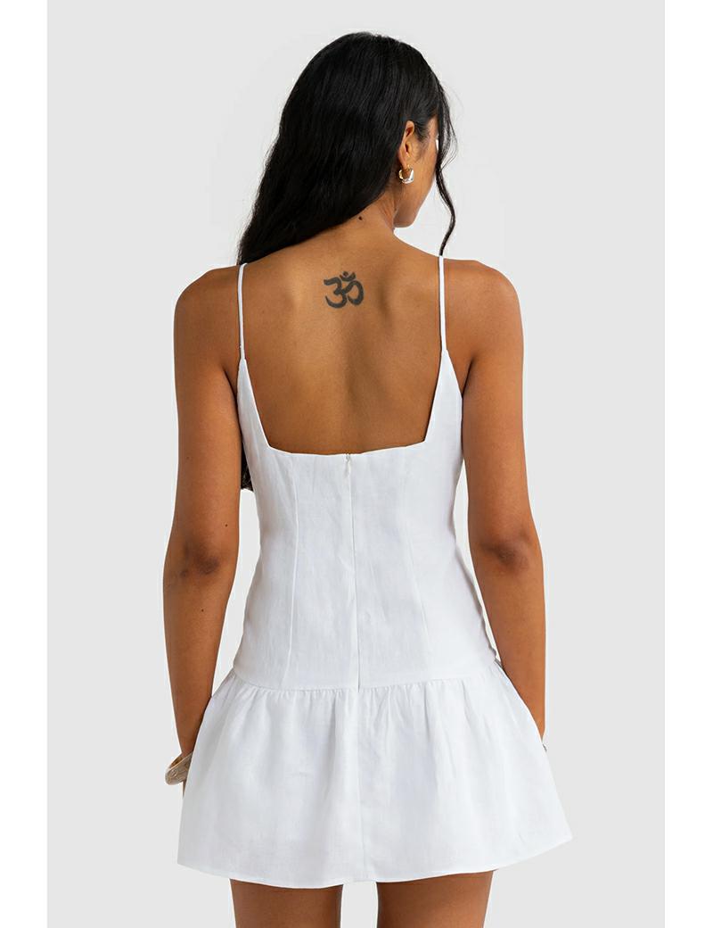 Ortc Celine Linen Dress Wht