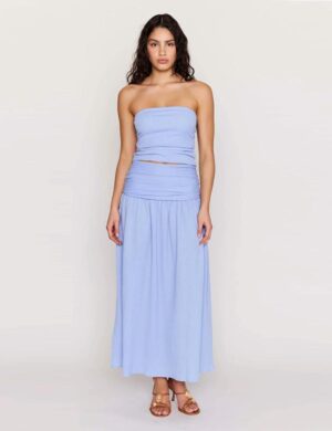Minkpink Luna Maxi Skirt Blue