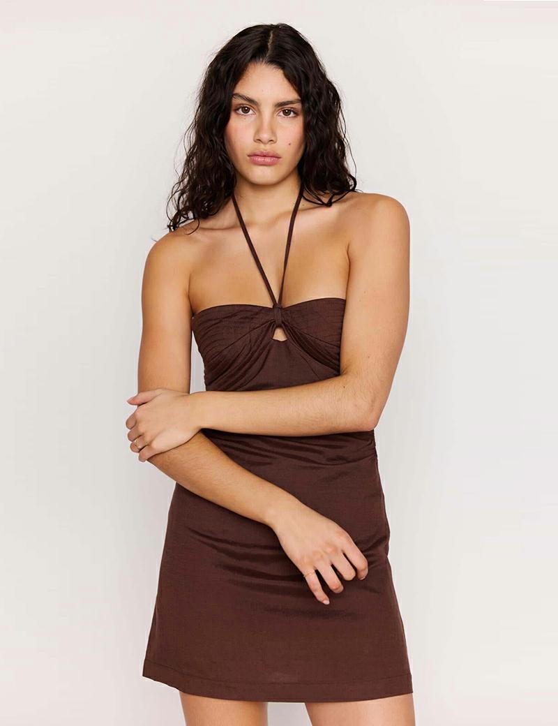 Minkpink Kaia Mini Dress Choco