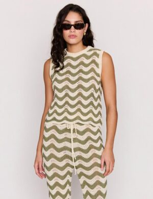 Minkpink Clio Crochet Top Olive