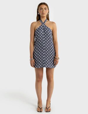 Ortc Millie Halter Dress Blue