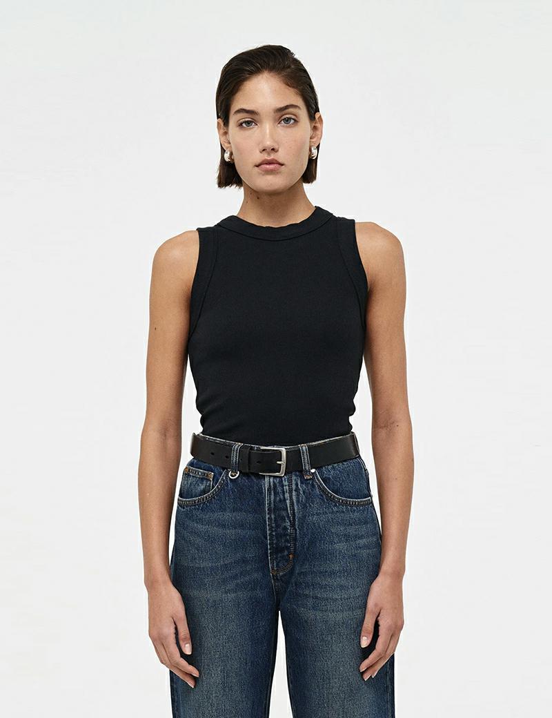 Neuw Jonesy Singlet Am Black