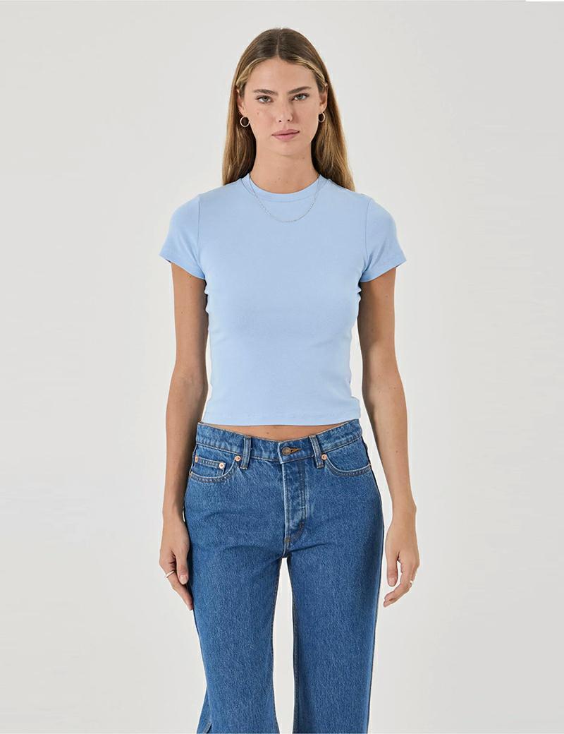 Rollas Baby Tee Plain Blue