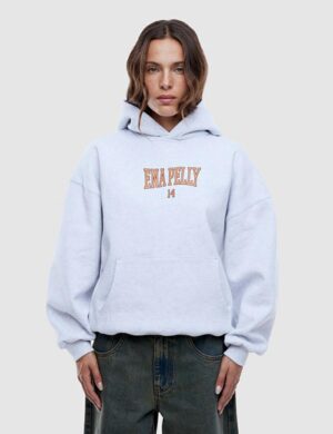 Ena Pelly Varsity Hoodie Wht Marle