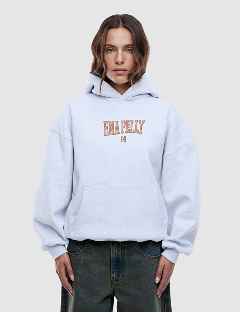 Ena Pelly Varsity Hoodie Wht Marle