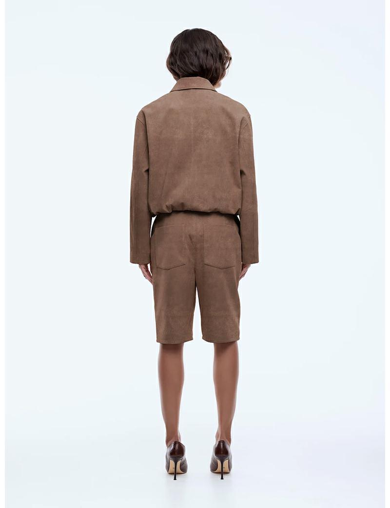 Ena Pelly Ana Suede Bomber Toffee