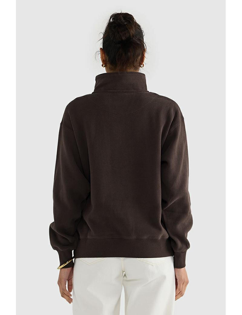 Ortc Ava Ribbed Qtr Zip Carob