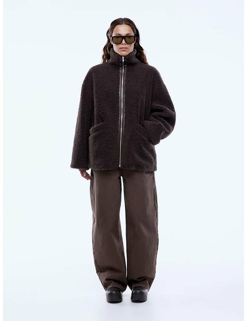 Ena Pelly Jayla Teddy Jacket Espres