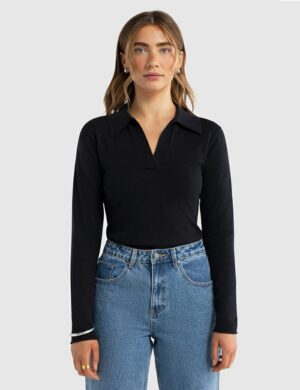 Ortc Kingston Knit Polo Black