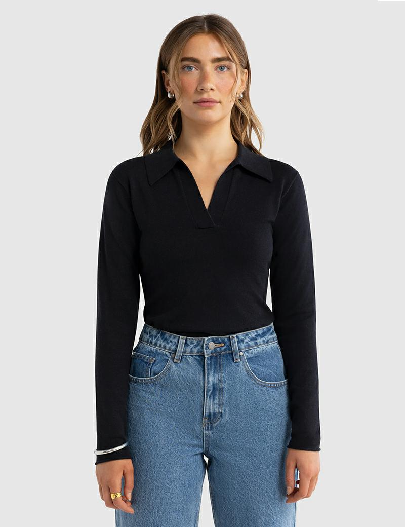 Ortc Kingston Knit Polo Black