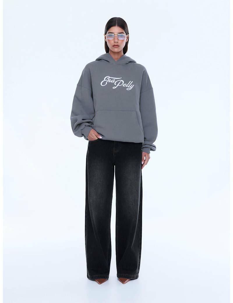 Ena Pelly Cassie Os Hoodie Grey
