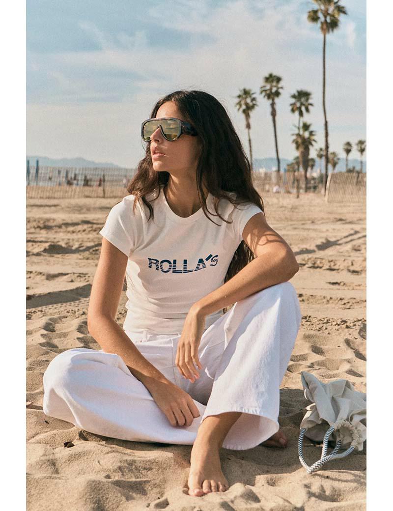 Rollas Classic Tee Faded Logo Wh