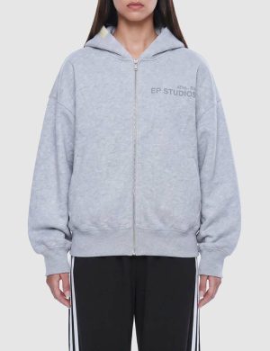 Ena Pelly Arlow Zip Thru Mid Grey