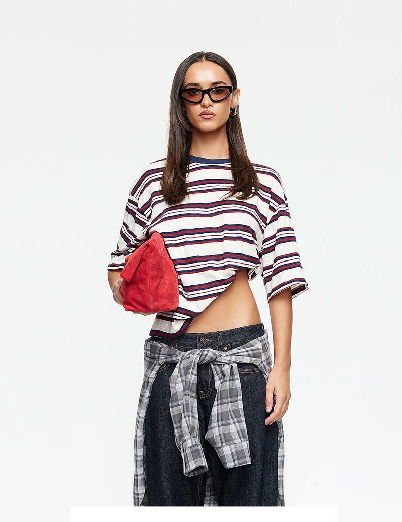 Lioness Emerging Tee Wine Stripe