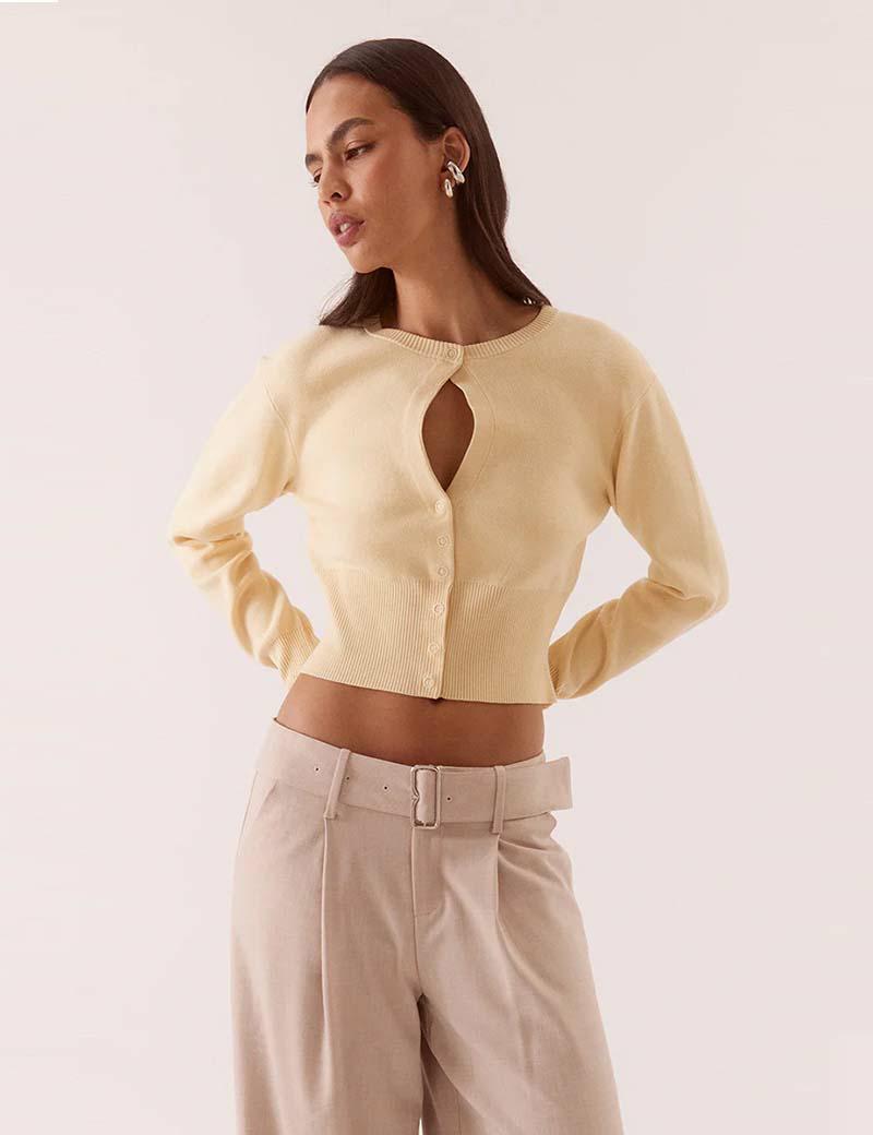 Sovere Alani Cardigan Custard