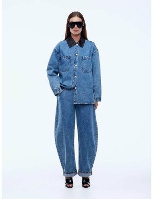 Ena Pelly Prue Overshirt Mid Indigo