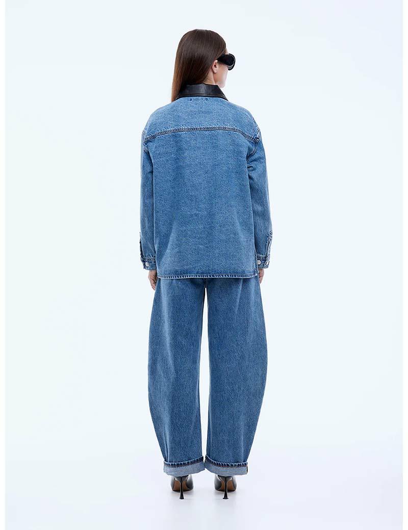Ena Pelly Prue Overshirt Mid Indigo
