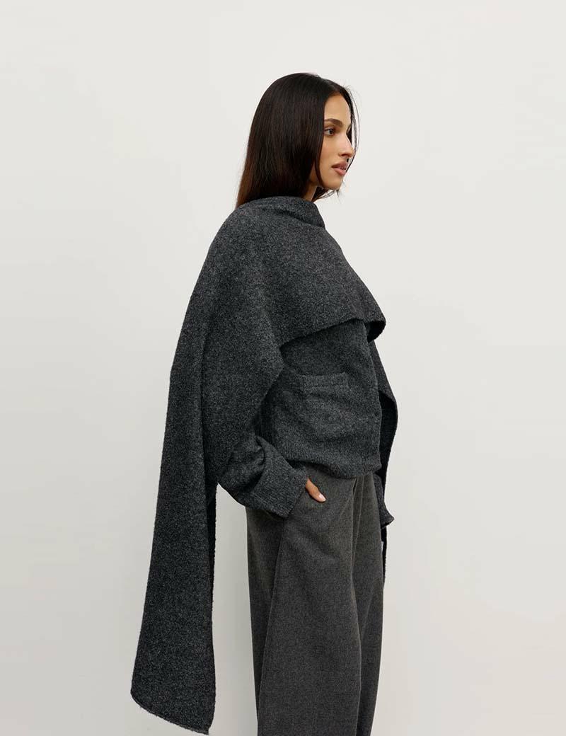 Bayse Brand Cape Scarf Dark Heather