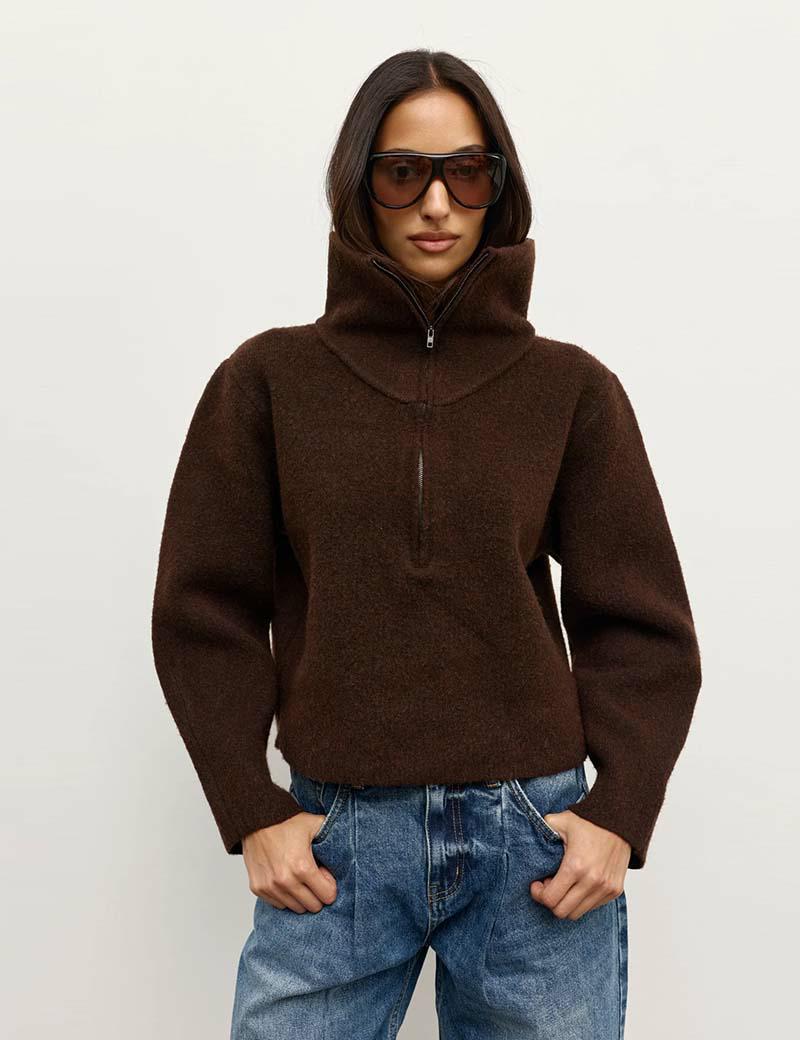 Bayse Brand Riva Quarter Zip Choco