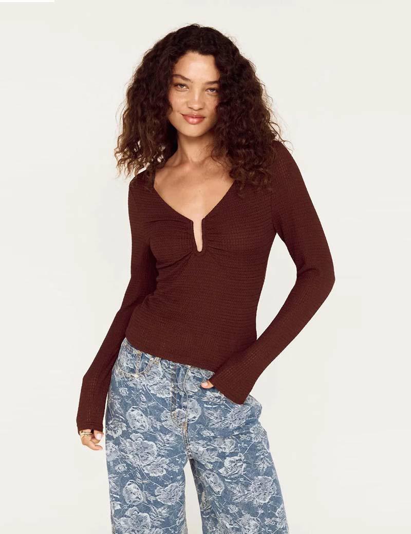 Minkpink Myra u Wire Top Choco