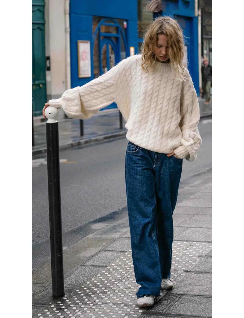 Minkpink Elika Cable Knit Warm Wht