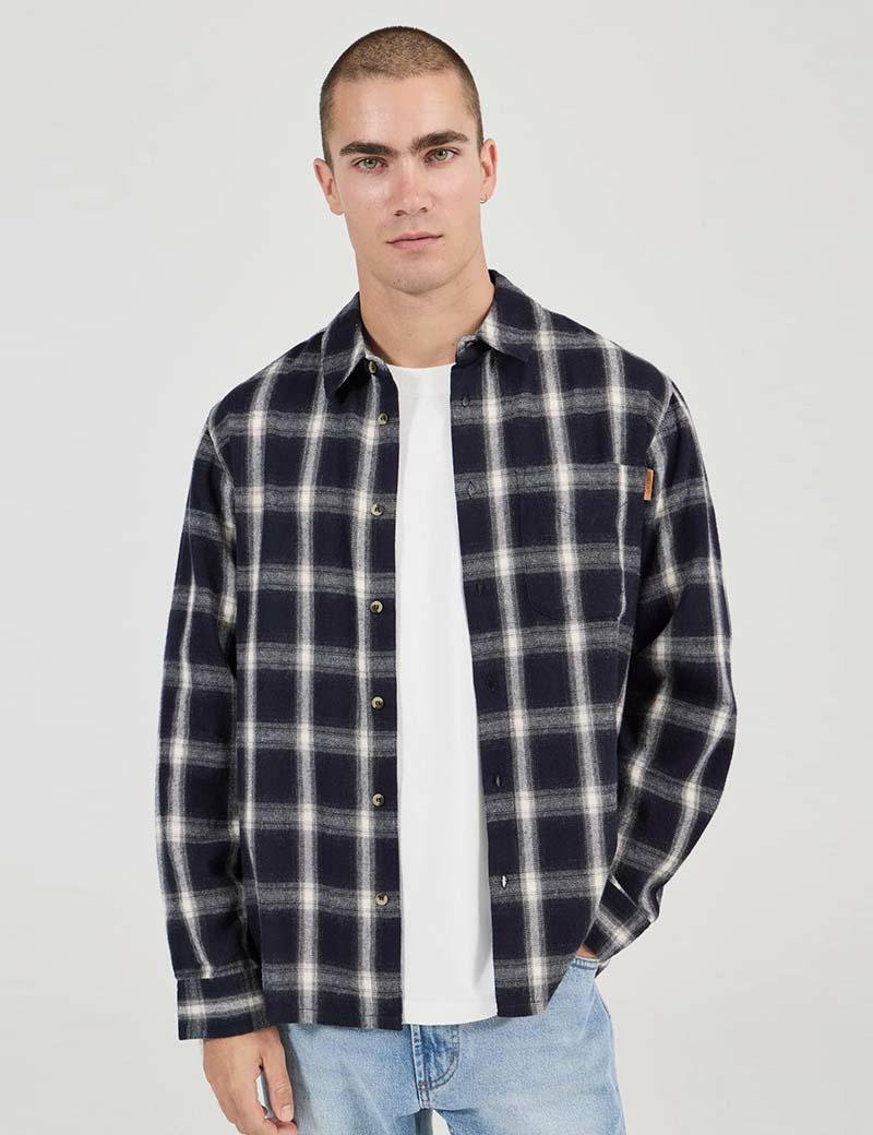 Rollas Prep Flannel Ls Blue