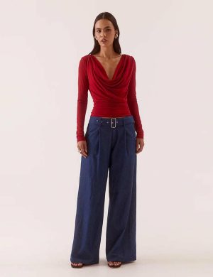 Sovere Myriad Drape Top Cherry