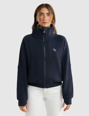 Ortc Ava Monogram Jacket Navy