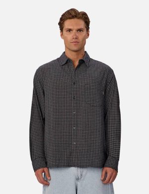 Industrie Diego Ls Shirt Dark Navy