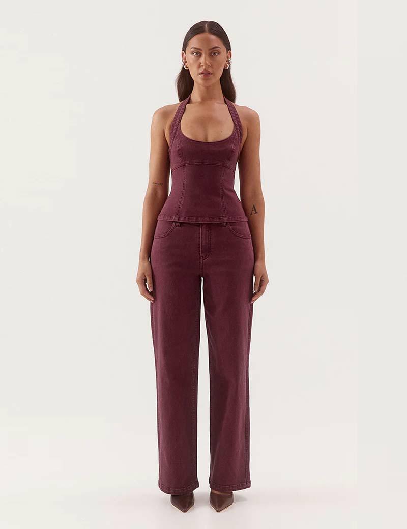Sovere Blaine Denim Bodice Vino