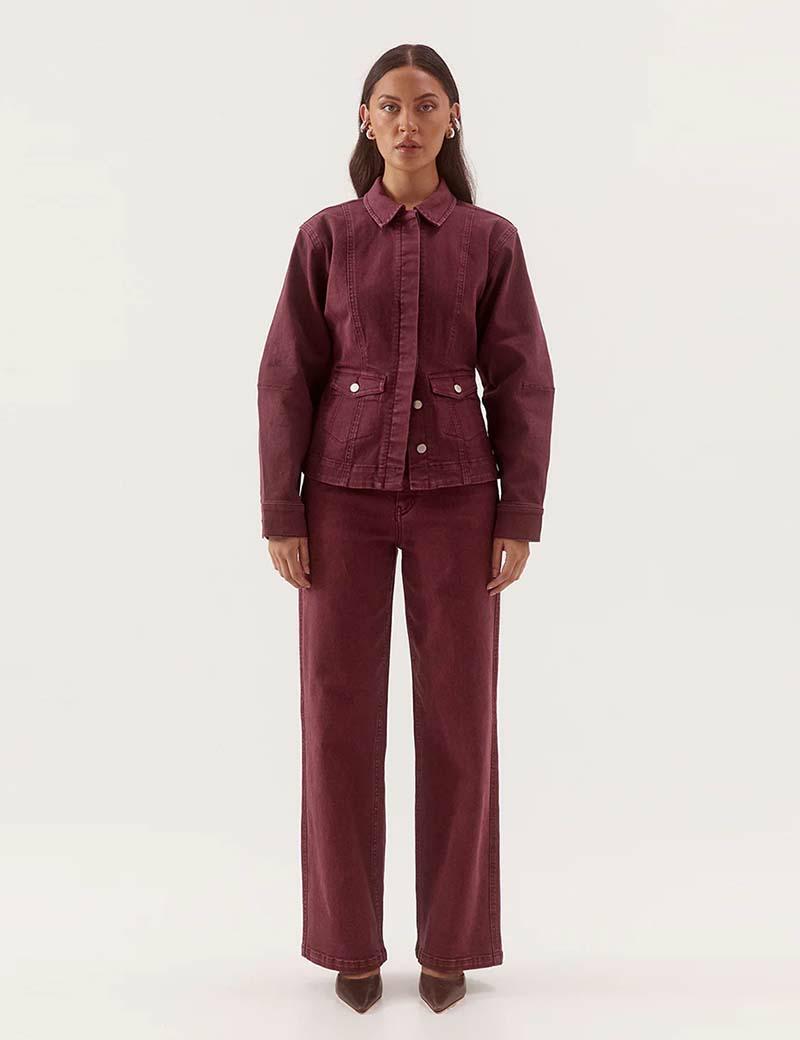 Sovere Blaine Denim Jacket Vino
