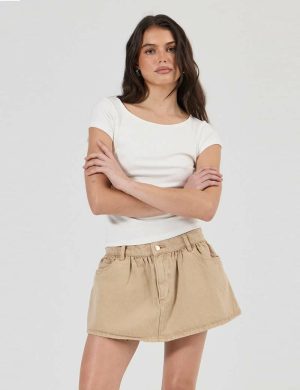 Rollas Rhythm Mini Skirt Dune
