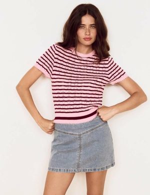 Minkpink Calla Knit Tee Rose