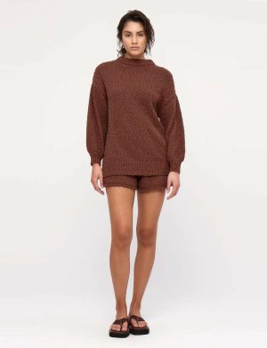 Zulu & Zephyr Boucle Knit Jumper Carob