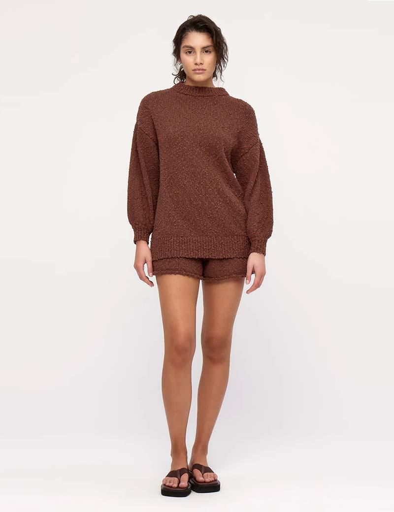 Zulu & Zephyr Boucle Knit Jumper Carob